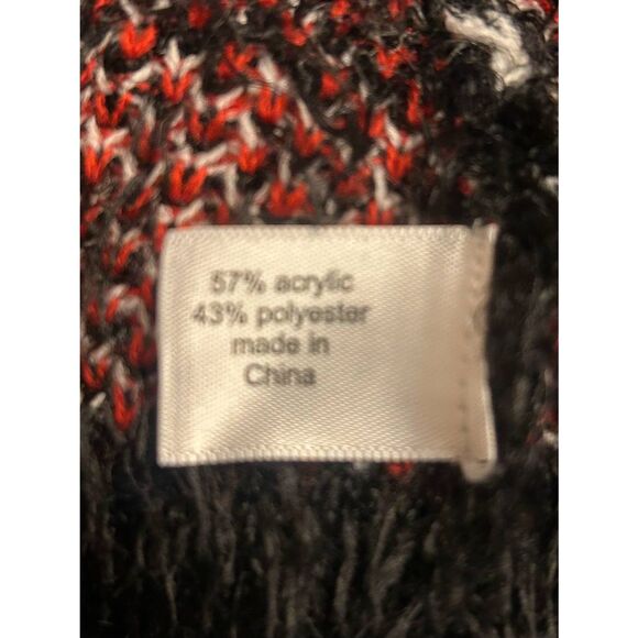 Lane Bryant Knit Tank Sweater Black Red Plaid Jacquard Print Size 22/24 (5389) - Picture 3 of 5